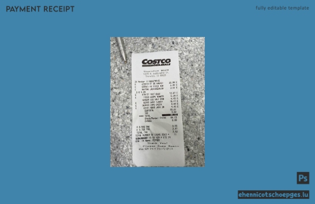 Beispiel für einen Zahlungsscheck von Costco im Großhandel (Vorschau)